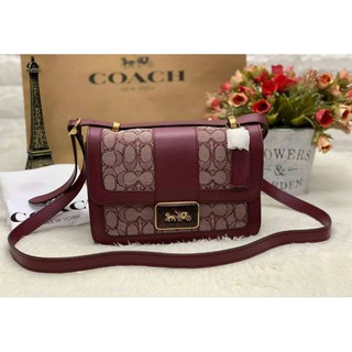 COACH ALIE SHOULDER BAG IN SIGNATURE JACQUARD WITH SNAKESKIN DETAIL