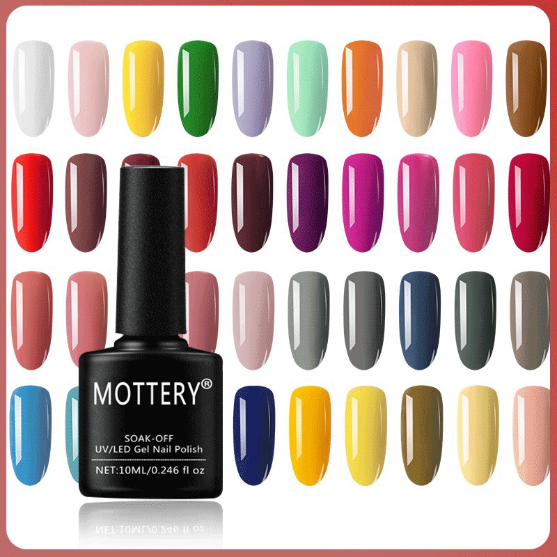 Mottery สีทาเล็บเจล 50 (1) สียอดนิยม สีเจลทาเล็บ 10 ml. (ต้องใช้เครื่องอบ)