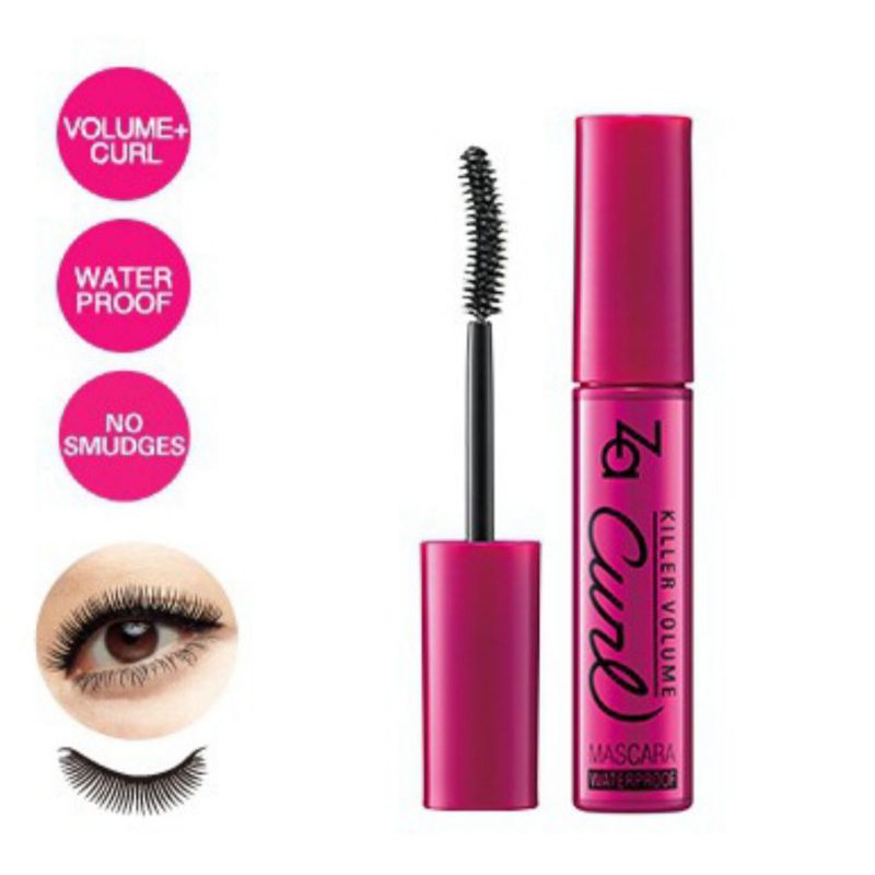 ZA KILLER VOLUME CURL MASCARA มาสคาร่า เพิ่มความหนา งอน เด้งให้กับขนตา