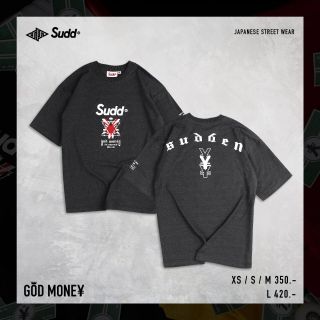 Sudd เสื้อยืดโอเวอร์ไซส์ รุ่น God money สีท็อปดำ