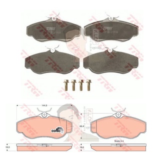 GDB1156 ผ้าเบรค-หน้า(TRW) (เนื้อผ้า COTEC) ROVER NRR (New Range Rover)