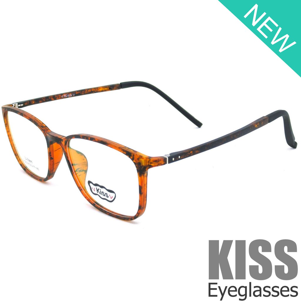 Korea แว่นตาแฟชั่น รุ่น KISS DS 9014 C-35 วัสดุ Plastic เบาและยืดหยุนได้(สำหรับตัดเลนส์)