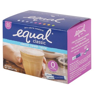 Equal Classic อิควล คลาสสิค วัตถุให้ความหวานแทนนน้ำตาล 50 ก. 50 ซอง