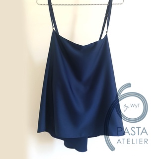 เสื้อสายเดี่ยวคอถ่วง ถอดสายได้ ปรับสายได้ Pasta Atelier Free Size สีกรมท่า Marina