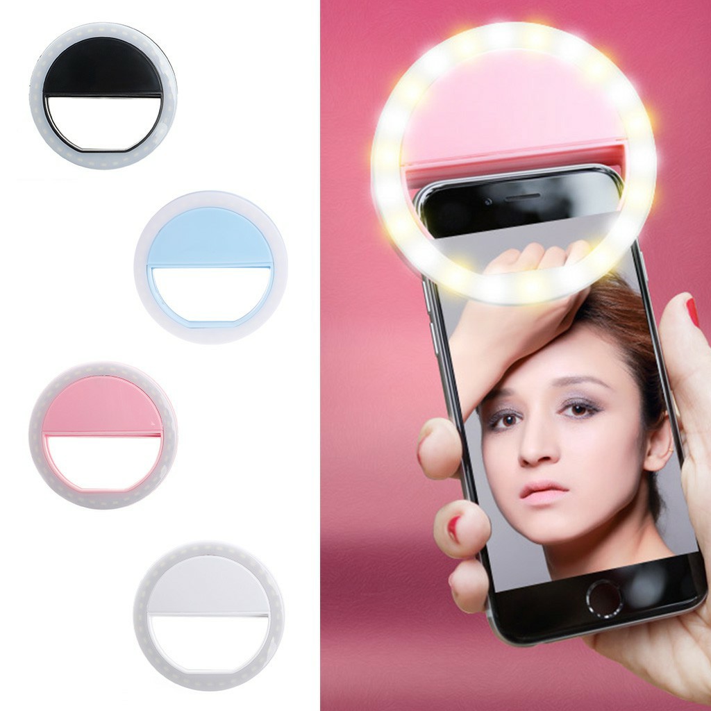 Selfie Ring light XJ-01 LED ติดกล้องเซลฟี่ สำหรับ มือถือ Android IP แบบชาร์จแบต