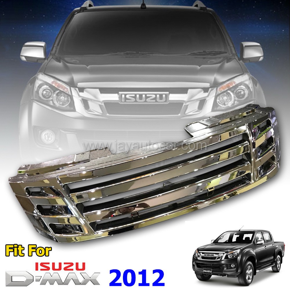 กระจังหน้าแต่ง กระจังหน้า Isuzu Dmax 2012-2015 ชุบโครมเมี่ยม Style VIP ลายนอน สำหรับ รถกะบะ อีซูซุ ดีแม็กซ์ 2012-2015