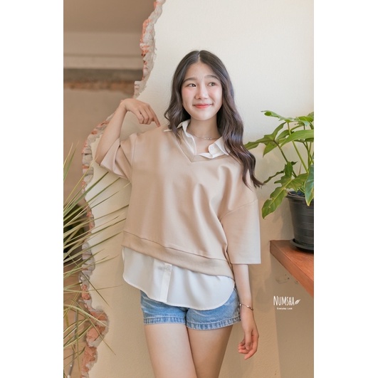 Numsha Brand ไหมพรมเชิ้ตตัวติด NB22001 - numsha_brand - ThaiPick