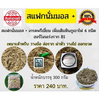 สเเฟกนั่มมอส+เกรดพรีเมี่ยม เพิ่มเติมเเร่ธาตุหินภูเขาไฟ 4 ชนิด+ฮอโมนเร่งรากB1 บรรจุ 1 ถุง 300 กรัม 240฿