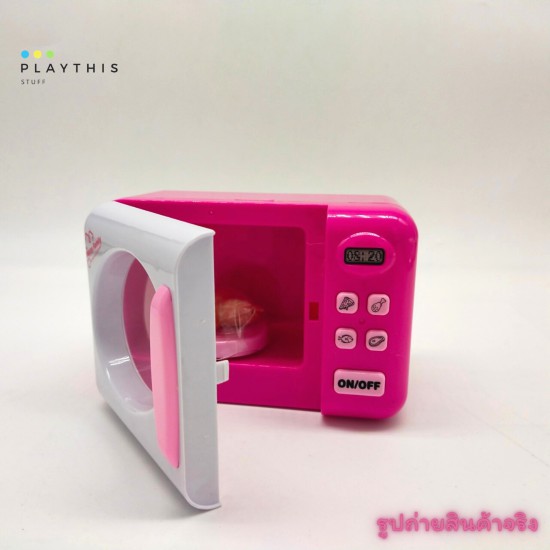 เครื่องไมโครเวฟจำลอง Microwave Oven มีไฟเสมือนจริง ของเล่นเด็ก [LS820G34] ราคา ถูกที่สุด ดีลบีเคเค แกลเลอรีภาพที่ 3