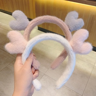 2021 new autumn rabbit hair hoop female wash face go outsimple net celebrity non-slip pressed hair hoop hairpin headdress