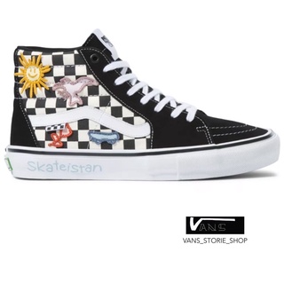 VANS SK8 HI SKATE X SKATEISTAN CHECKERBOARD SNEAKERS สินค้ามีประกันแท้