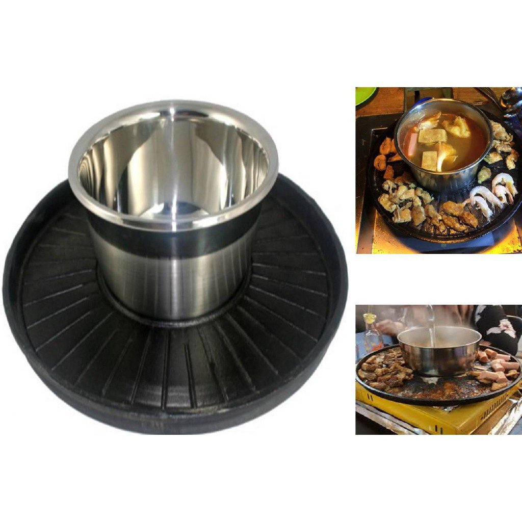 Malaysia] 2 in 1 Korean Style GRILL PAN & Steamboat 35cm