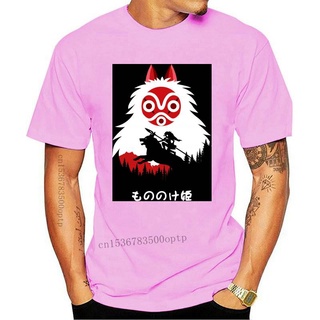 เสื้อยืดสีขาว[พร้อมส่ง] เสื้อยืดแขนสั้น ผ้าฝ้าย 100% พิมพ์ลายเจ้าหญิง Mononoke Hayao Miyazaki Studio GhibliS-4XL