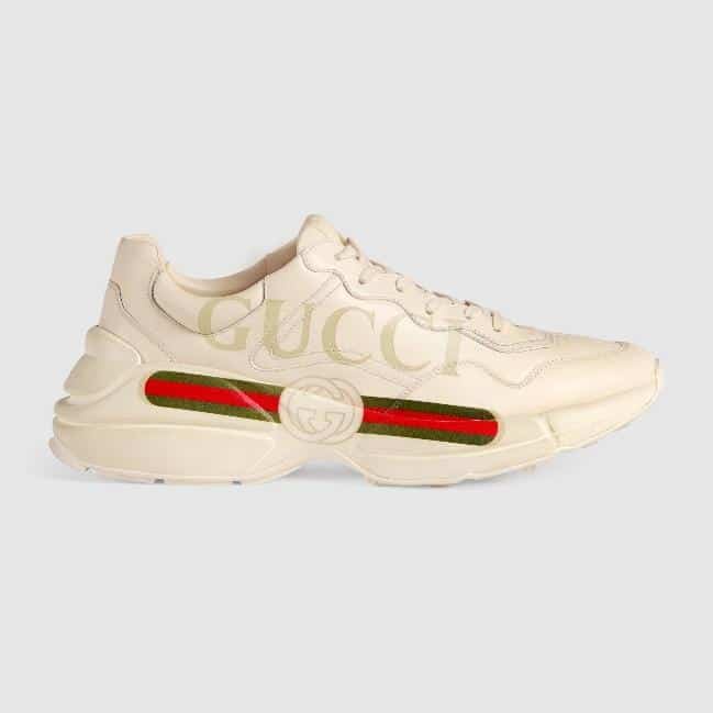 Rhyton Gucci Logo Leather Sneaker