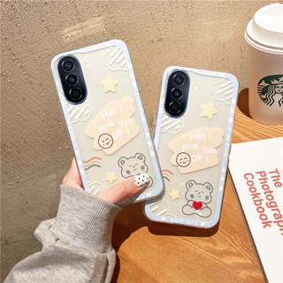 เคสโทรศัพท์ 2022 New Creative Casing Huawei Nova Y70 / Honor X7 X9 4G Transparent Phone Case Cute Cartoon Bear Pattern Silicagel TPU Soft Case Shockproof Protection Cover เคส