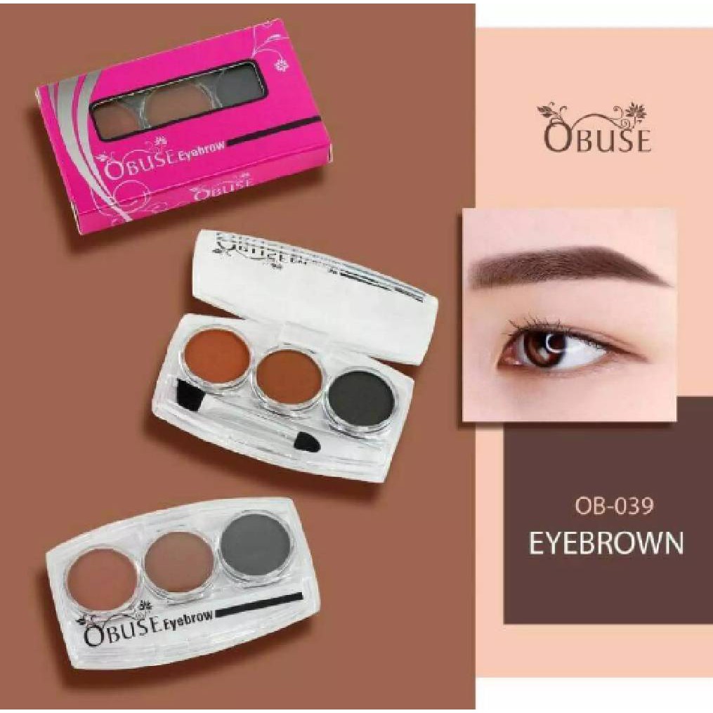 ที่เขียนคิ้ว ฝุ่น Obuse ตลับ 3 ช่อง = 1 ตลับ คิ้วฝุ่น คิ้ว ตลับ