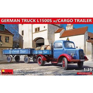 MI38023 GERMAN TRUCK L1500S w/CARGO TRAILER 1/35
