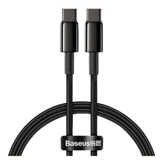 Baseus Tungsten สายชาร์จ 100W Type-C to Type-C สายไนลอนถัก ทนทาน ชาร์จเร็ว PD Charge สําหรับ โทรศัพท์มือถือ แท็บเล็ต