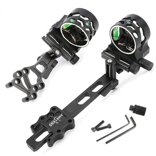 5 Pin Compound Bow Sight แถบสั้นสีดำยาว Rod กีฬากลางแจ้งธนูล่าสัตว์การฝึกอบรมอุปกรณ์เสริม