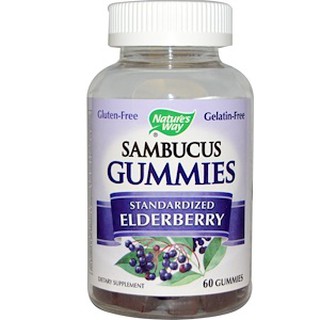 Natures Way, Sambucus Gummies, Standardized Elderberry, 60 Gummies