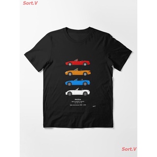 Sort.V CAR MX-5 / Miata / Eunos 30th Classic Car Collection Essential T-Shirt เสื้อยืดพิมพ์ลาย เสื้อยืดโลโก้รถ