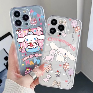 เคสเจล TPU ใส ขอบสี่เหลี่ยม กันกระแทก ลาย Cinnamoroll น่ารัก สําหรับ Samsung Galaxy A33 A53 A73 5G A32 A52 A72 A31 A51 A71 A23