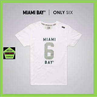 Miami bay เสื้อคอกลม ชาย  รุ่น Number 6 สีขาว