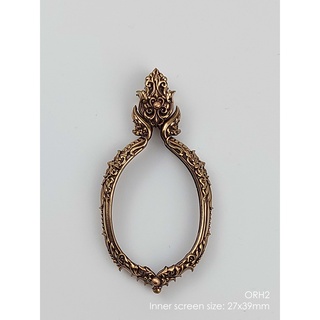 ORH2GoldenBronze Orahan2 Oval amulet casing 27x39mm กรอบพระบรอนซ์ทอง วงรี