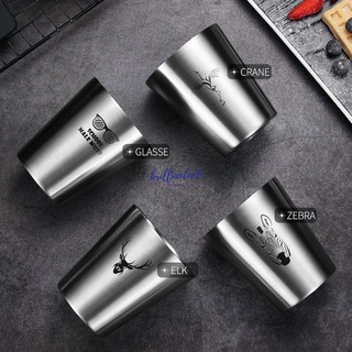 1PC Portable Double Wall Stainless Steel Cup Reusable Coffee Mug 350ml Single Wall/300ml Double Wall Mugs Metal Cold Beer Cup Bar Party Coffee Mug Tumbler brilliantant