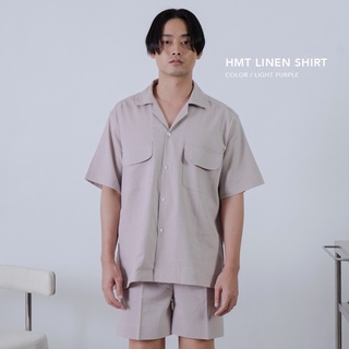 HMT เสื้อเชิ้ตลินินแขนสั้น unisex สีม่วงอ่อน / Linen shirt - purple