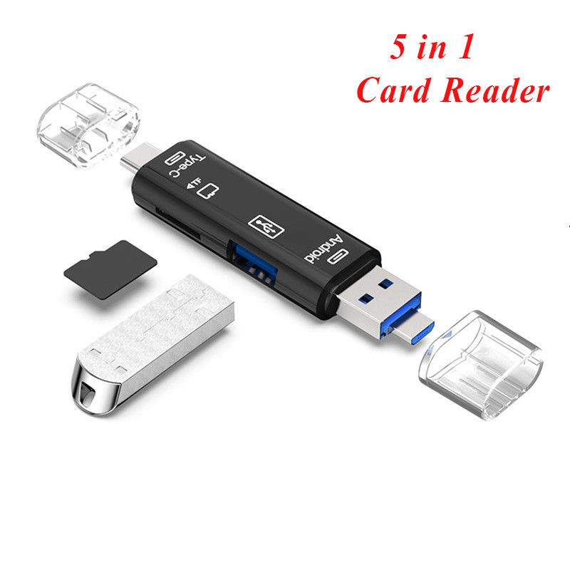Actual 5 in 1 USB 3.0 Type C / USB / Micro USB SD TF Memory Card Reader OTG Adapter เครื่องอ่านการ์ดหน่วยความจำ