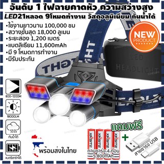 ไฟคาดหัว ไฟฉายคาดหัว ไฟฉายแรงสูง รุ่น PK-SP012 สุดยอด 9โหมดการทำงาน ไฟ5ดวง หลอดรุ่นใหม่ T6,T2