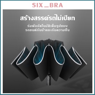 Six_Bra  ร่ม ร่มพับออโต้ ร่มอัตโนมัติ ขอบร่มสะท้อนกับแสง กันได้ทั้งฝนและแดด UV ได้ดี AAD32