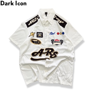 Dark ICON เสื้อโปโลลําลอง พิมพ์ลาย สีขาว แฟชั่นฤดูร้อน สําหรับผู้ชาย