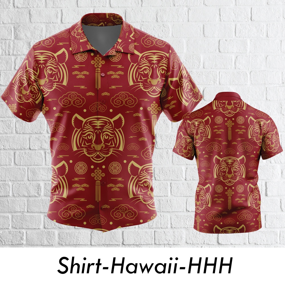 Bayza Style เสื้อฮาวายผู้ชาย เสื้อฮาวายผู้หญิง  เสื้อตรุษจีน oversize ไซส์ใหญ่ อก 38-52 ใส่ได้ทั้งชาย-หญิง แบบ HHH