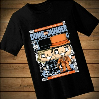 #052 เสื้อยืดลายการ์ตูน DUMB AND DUMBER เสื้อยืดสีดำ เสื้อใส่เล่น เสื้อยืด เสื้อคอกลม ใส่สบาย เสื้อสกรีน เสื้อสั่งทำ