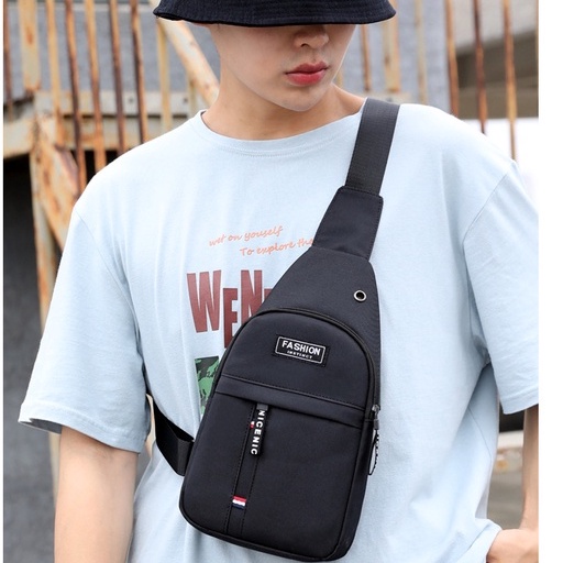 (B020#)กระเป๋าคาดอกมีช่องใส่สายสุดเท่ไม่ซ้ำใคร FA#