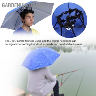 77cm Foldable Windproof Visor Hat for Garden Decoration 750D Oxford Cloth Metal Stand