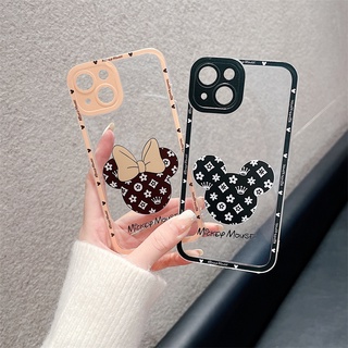 เคสมือถือ แบบนิ่ม ลายการ์ตูนหนู ประดับโบว์ ป้องกันเลนส์ สําหรับ VIVO V23E V23 V21E V21 4G 5G V20 V15 S1 Z1 X50 X60 Pro V9 Youth Y53S Y51 Y51A Y31 2021 Y33S Y21S Y21 Y52 Y72 5G