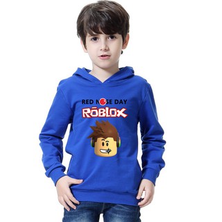 Roblox เสื้อกันหนาวมีฮู้ดสีแดงขนาด 100-160 ซม