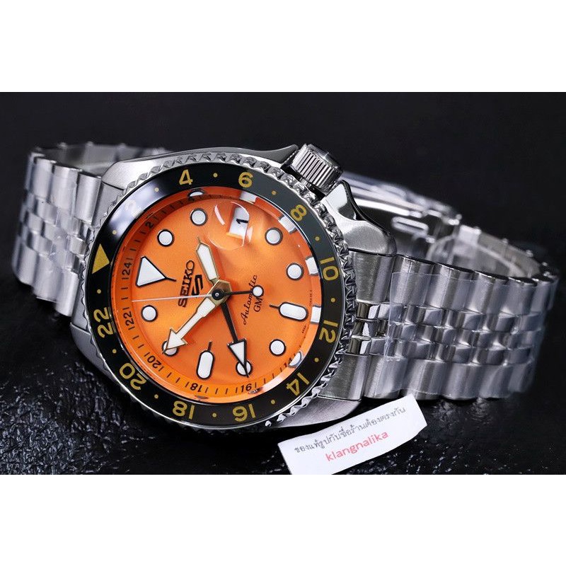 (แถมกล่องแบบพกพาและที่ตัดสาย) นาฬิกา Seiko 5 Sport GMT Automatic รุ่น SSK005K / SSK005K1