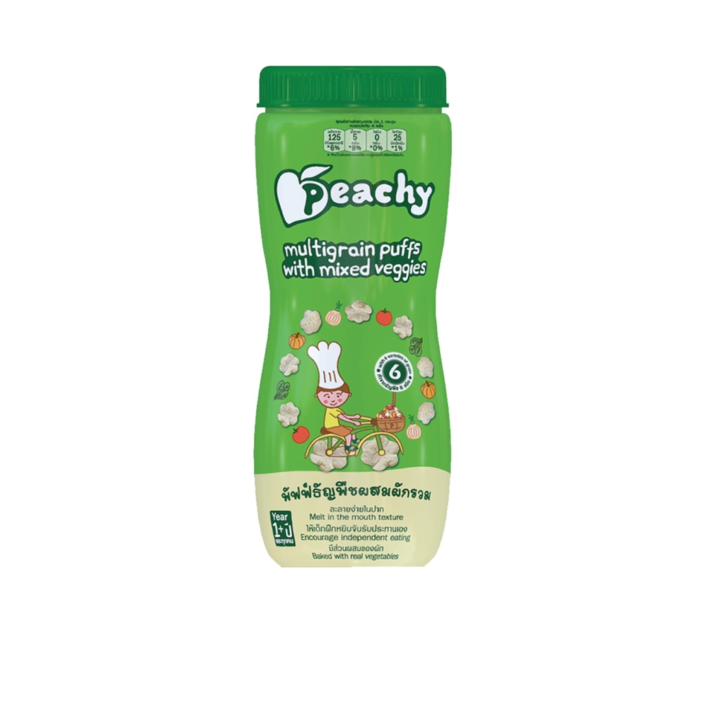 Peachy พัฟฟ์ธัญพืชผสมผักรวม 1 ขวด (R16)