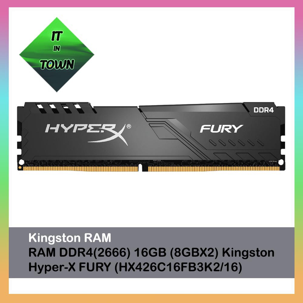 RAM DDR4(2666) 16GB (8GBX2) Kingston Hyper-X FURY (HX426C16FB3K2/16)