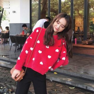 เสื้อแขนยาว ไหมพรม ทอลาย น่ารักมากกกก งานเกาหลี