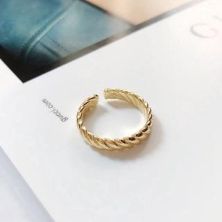 แหวนทองคำขาว Twisted Rings ปรับขนาดได้ Fashion Minimalist Jewelry แหวนแฟชั่น Ring