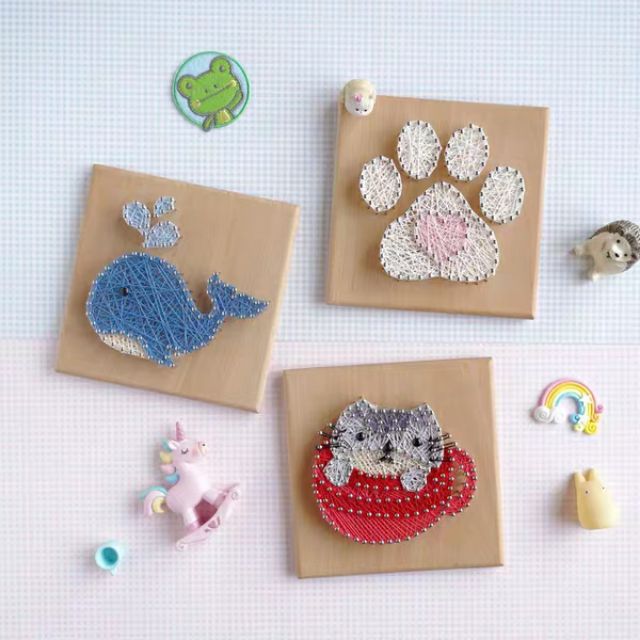 ชุดอุปกรณ์สตริงอาร์ต (string art) สร้างศิลปะจากเส้นด้าย