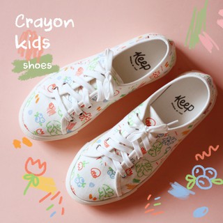 SNEAKER CRAYON KIDS : รองเท้าผ้าใบสกรีนลายCRAYON KIDS