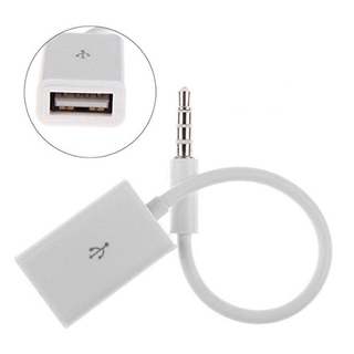 3 . 5 mm Male Aux Audio Plug Jack To Usb 2 . 0 Type A Female Aux อะแดปเตอร์แปลงสายเคเบิ้ลเสียงสําหรับรถยนต์