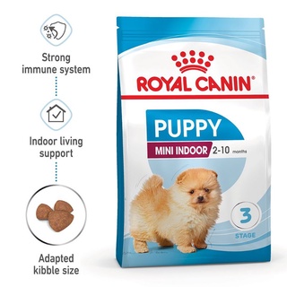 Royal Canin Mini Indoor Puppy โรยัลคานิน ถุงขนาด1.5kgและ3kg อาหารสำหรับสุนัขพันธุ์เล็กเลี้ยงในบ้าน แรกเกิด- 10เดือน