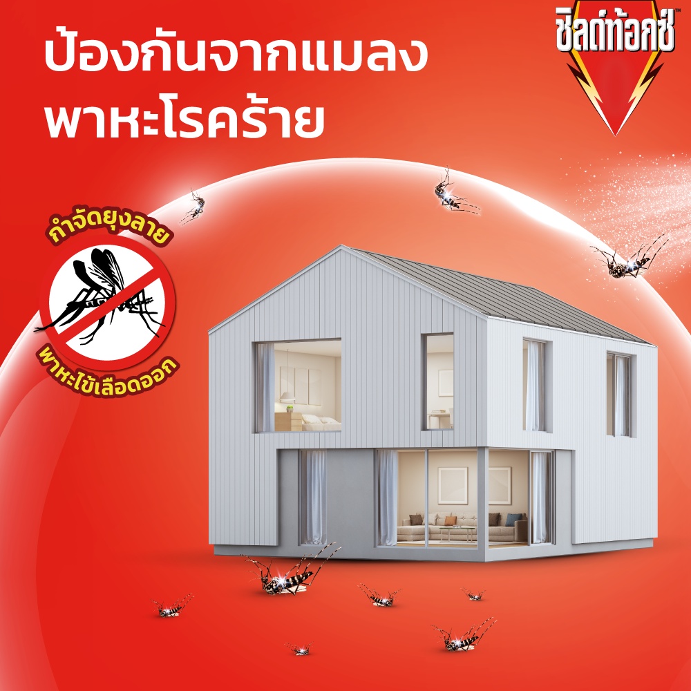 [แพ็คคู่] Shieldtox Spray ชิลด์ท้อกซ์ สเปรย์กำจัดยุง มด แมลง เพาเวอร์การ์ด2  600 มล.